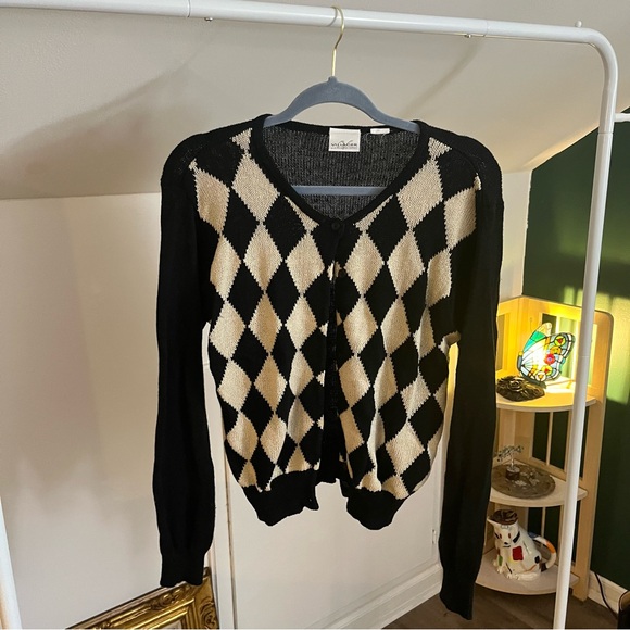 vintage checkered sweater - Picture 1 of 3